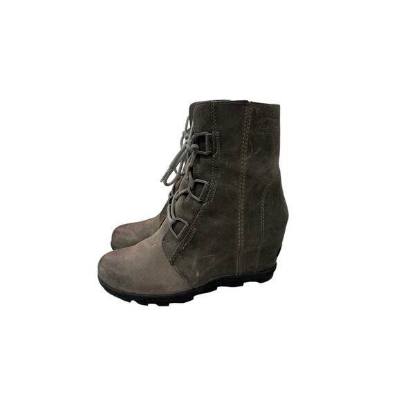 Sorel Women's Joan Of Arctic Wedge II Lace Up Ankle Boot 9 Gray Grey - Picture 3 of 9